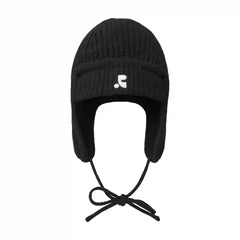 Lace-up Knitted Woolen Hat Earmuffs