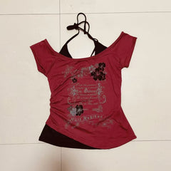 vintage t-shirt women's slim top