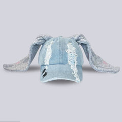 y2k denim ripped baseball cap